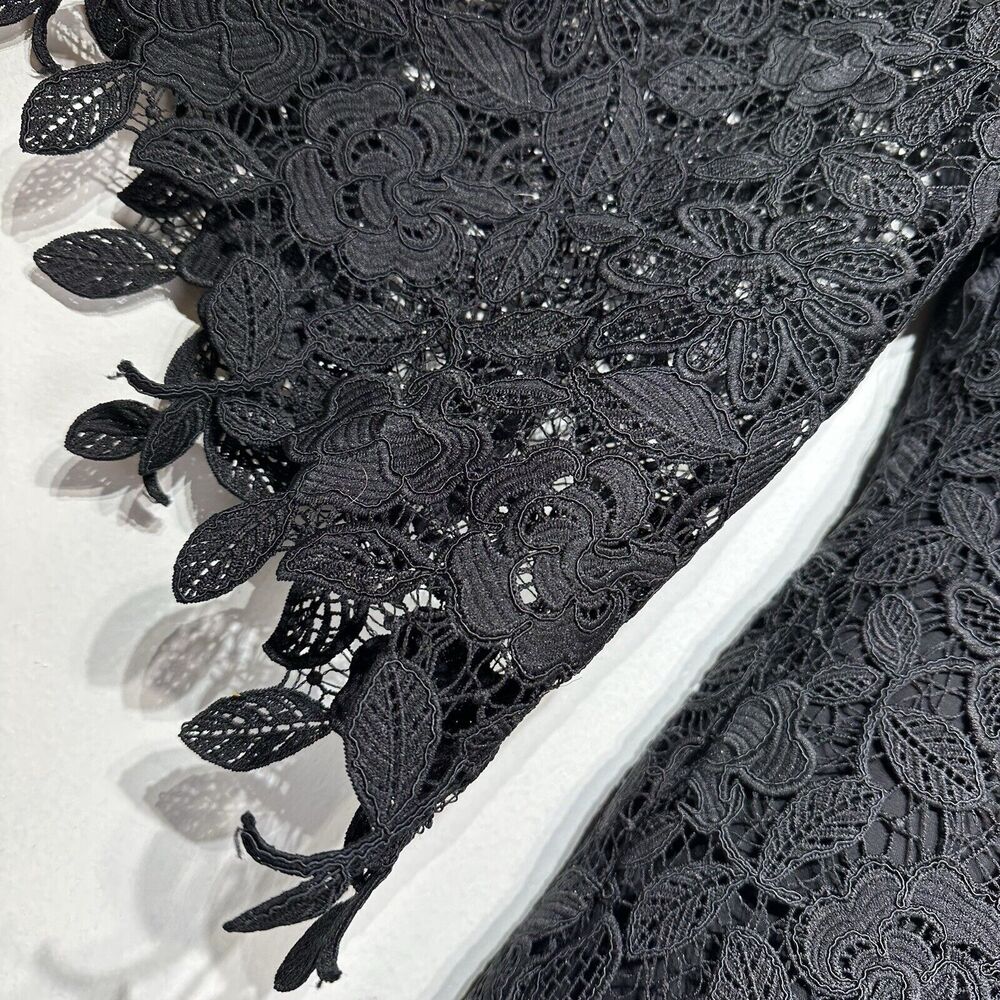 Free People Dusk Lace Off Shoulder black Mini Dress Size 0 - Picture 2 of 12